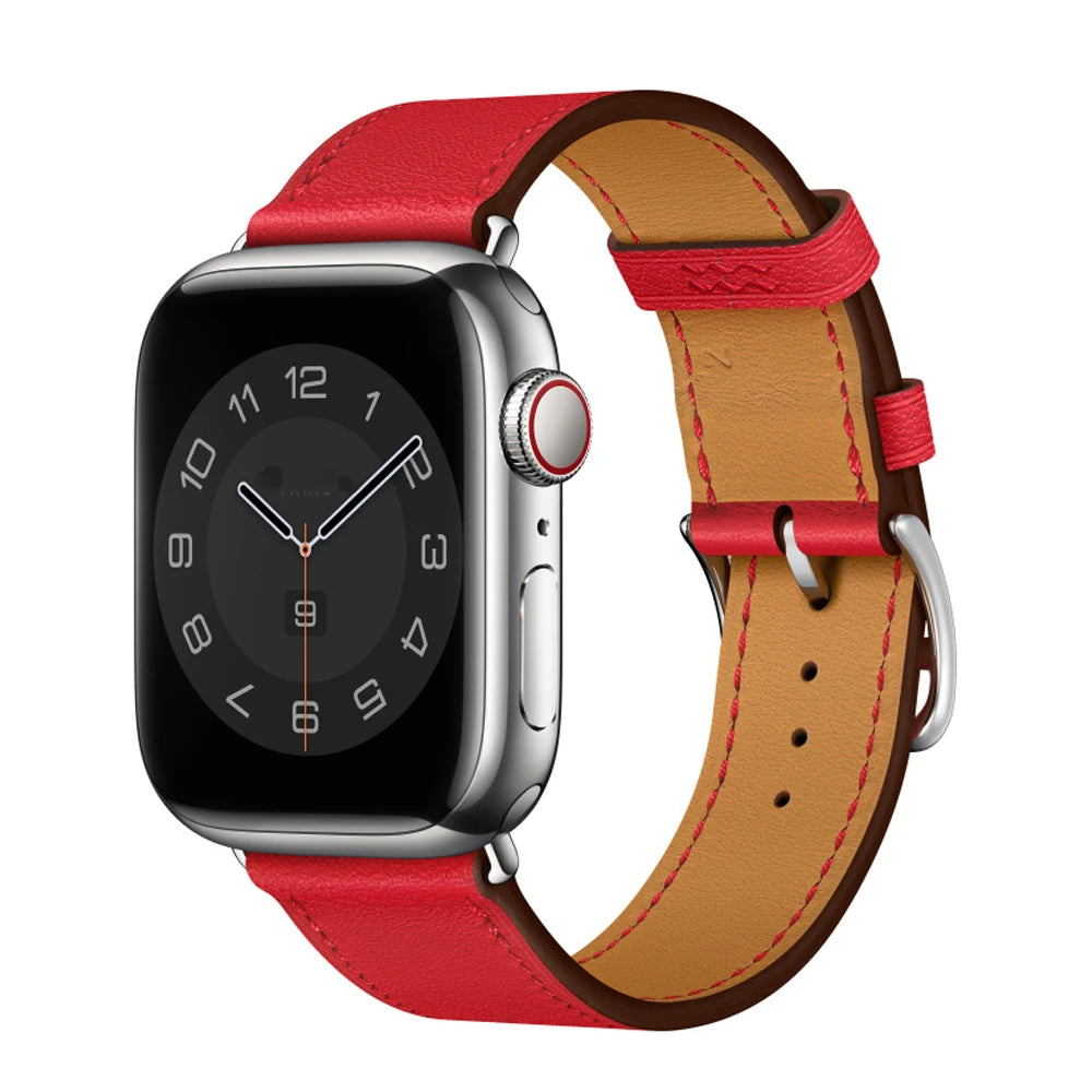 Genuine Leather Bracelet Strap For Apple Watch Band 45mm 49mm 41mm 44mm 42mm 40mm band iWatch Ultra/2 10 42/46mm 9 8 7 6 5 4 SE